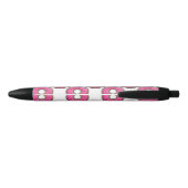 Cartoon roze donut met sprinken zwarte inkt pen (Achterkant)
