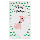 Cartoon roze hond Cheeky Dog Kerstmis Klein Cadeauzakje (Achterkant)
