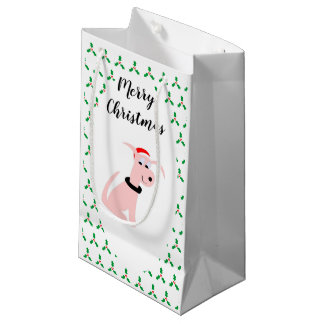 Cartoon roze hond Cheeky Dog Kerstmis Klein Cadeauzakje