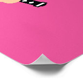 Cartoon roze ninja warrior met twee Katana Poster (Hoek)