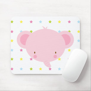 Cartoon Roze Olifant Mousepad Muismat