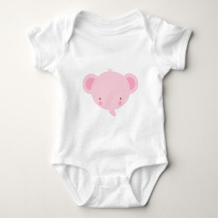 Cartoon Roze olifant Romper