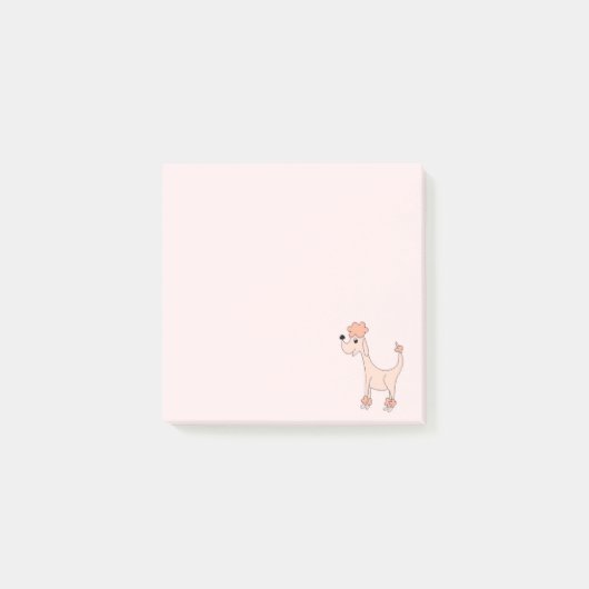 Cartoon roze poedel Posh Paws roze Post-it® Notes (Voorkant)