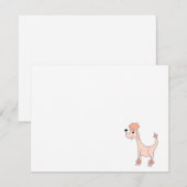 Cartoon roze poedel Posh Paws wit Notitiekaartje (Voorkant / Achterkant)