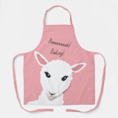 Cartoon Roze witte schapen Schort (Voorkant)