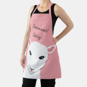 Cartoon Roze witte schapen Schort (Insitu)