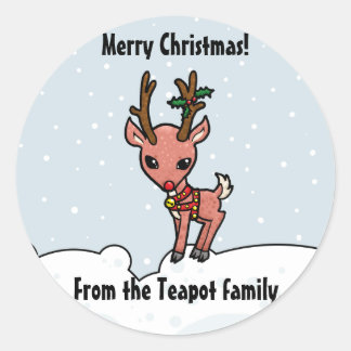 Cartoon Rudolf aanpassen Kerst sticker