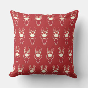 Cartoon Rudolph Red Pattern Kussen