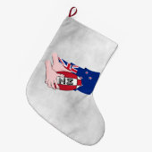 Cartoon Rugby Ball Pass Nieuw-Zeelandse vlag Grote Kerstsok (Voorkant (Hangend))