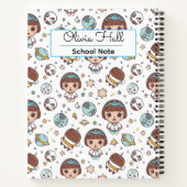 Cartoon Ruimte Terug naar school Benodigdheden Ler Notitieboek (Achterkant)