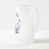 Cartoon Ruimteschip en Wereldbol Matglas Bierpul (Voorkant rechts)