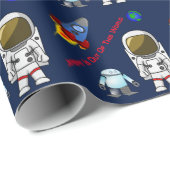Cartoon ruimtethema Aangepast verlooppapier Cadeaupapier (Rol Hoek)