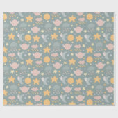 Cartoon ruimteverlooppapier cadeaupapier (Vlak)