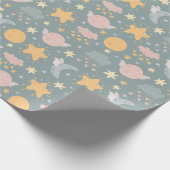 Cartoon ruimteverlooppapier cadeaupapier (Hoek)