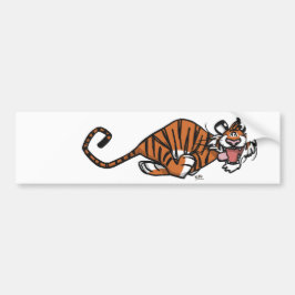 Cartoon Running Tiger bumper sticker
