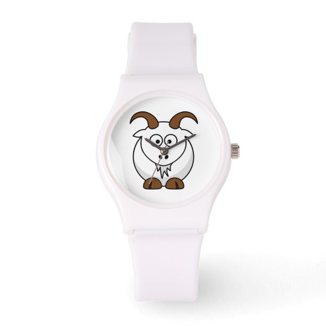 Cartoon Saanen Goat Horloge (Voorkant)