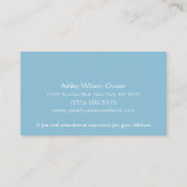 Cartoon Safari Animals Child Daycare Babysitter Visitekaartje (Achterkant)