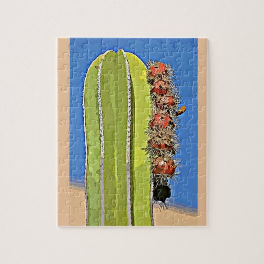 Cartoon Saguaro Cactus Puzzle Legpuzzel (Verticaal)