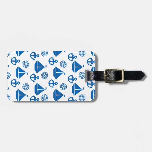 Cartoon Sail Boat Pattern Bagagelabel (Voorkant horizontaal)