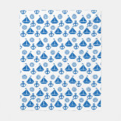 Cartoon Sail Boat Pattern Fleece Deken (Voorkant)