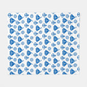 Cartoon Sail Boat Pattern Fleece Deken (Voorkant (Horizontaal))