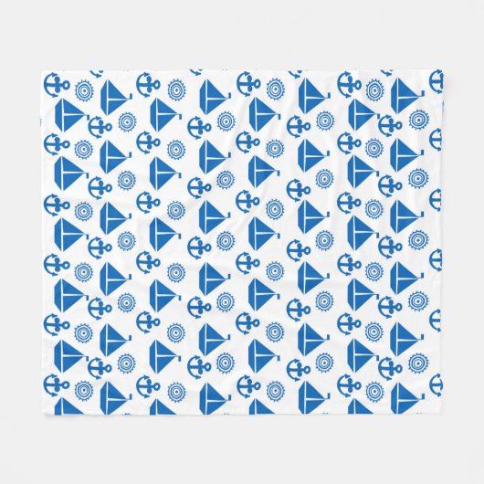 Cartoon Sail Boat Pattern Fleece Deken (Voorkant (Horizontaal))