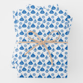 Cartoon Sail Boat Pattern Inpakpapier Vel (In situ)