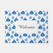 Cartoon Sail Boat Pattern | Jouw tekst toevoegen Deurmat (Voorkant)