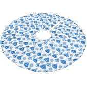 Cartoon Sail Boat Pattern Kerstboom Rok (Gekanteld)