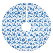 Cartoon Sail Boat Pattern Kerstboom Rok (Voorkant)