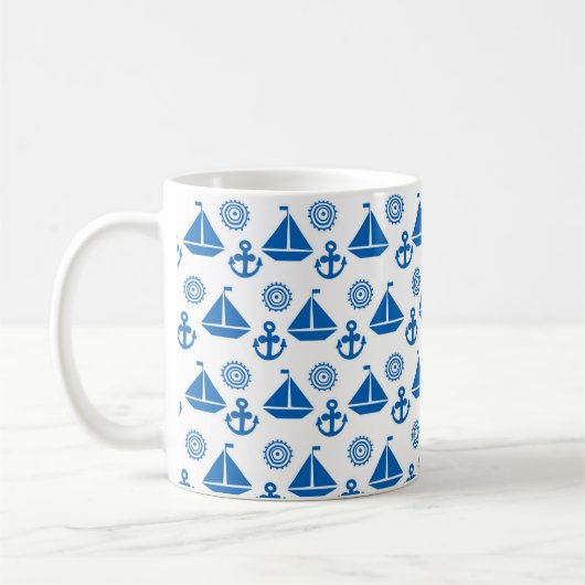 Cartoon Sail Boat Pattern Koffiemok (Links)