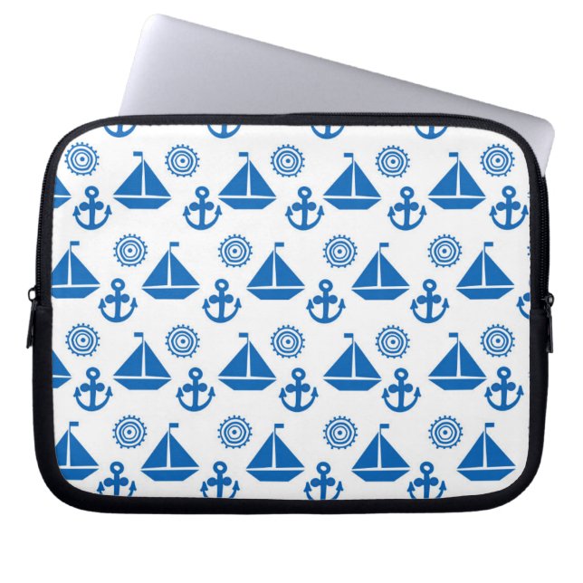 Cartoon Sail Boat Pattern Laptop Sleeve (Voorkant)