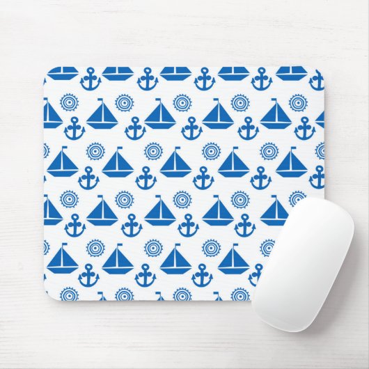 Cartoon Sail Boat Pattern Muismat (Met muis)