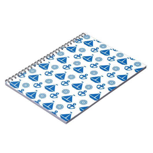 Cartoon Sail Boat Pattern Notitieboek (Linkerzijde)