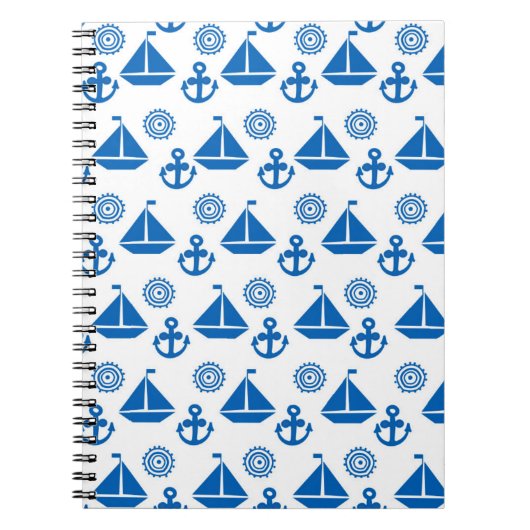 Cartoon Sail Boat Pattern Notitieboek (Voorkant)