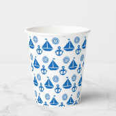 Cartoon Sail Boat Pattern Papieren Bekers (Voorkant)