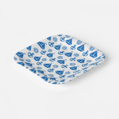 Cartoon Sail Boat Pattern Papieren Bordje (Gebogen)