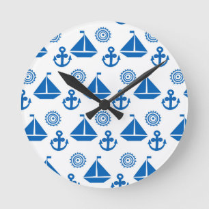 Cartoon Sail Boat Pattern Ronde Klok