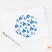 Cartoon Sail Boat Pattern Ronde Sticker (Envelop)