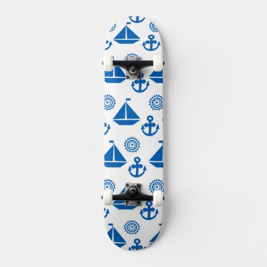 Cartoon Sail Boat Pattern Skateboard (Voorkant)