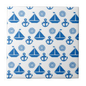 Cartoon Sail Boat Pattern Tegeltje (Voorkant)