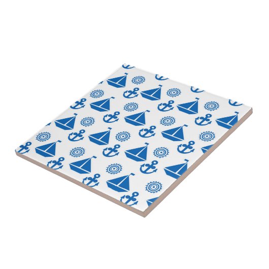 Cartoon Sail Boat Pattern Tegeltje (Zijkant)