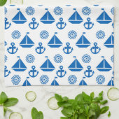 Cartoon Sail Boat Pattern Theedoek (Gevouwen)
