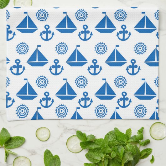 Cartoon Sail Boat Pattern Theedoek (Gevouwen)