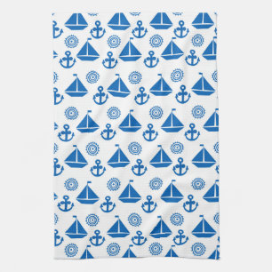 Cartoon Sail Boat Pattern Theedoek