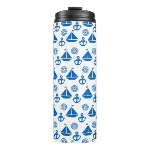Cartoon Sail Boat Pattern Thermosbeker