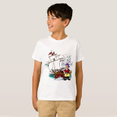 Cartoon Sailing Ship T-shirt (Voorkant volledig)