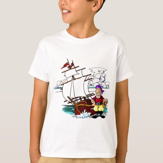 Cartoon Sailing Ship T-shirt (Voorkant)