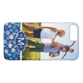 Cartoon Sailships Patroon| Uw foto en monogram Case-Mate iPhone Case (Achterkant (Horizontaal))