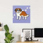 Cartoon Saint Bernard Poster (Thuiskantoor)